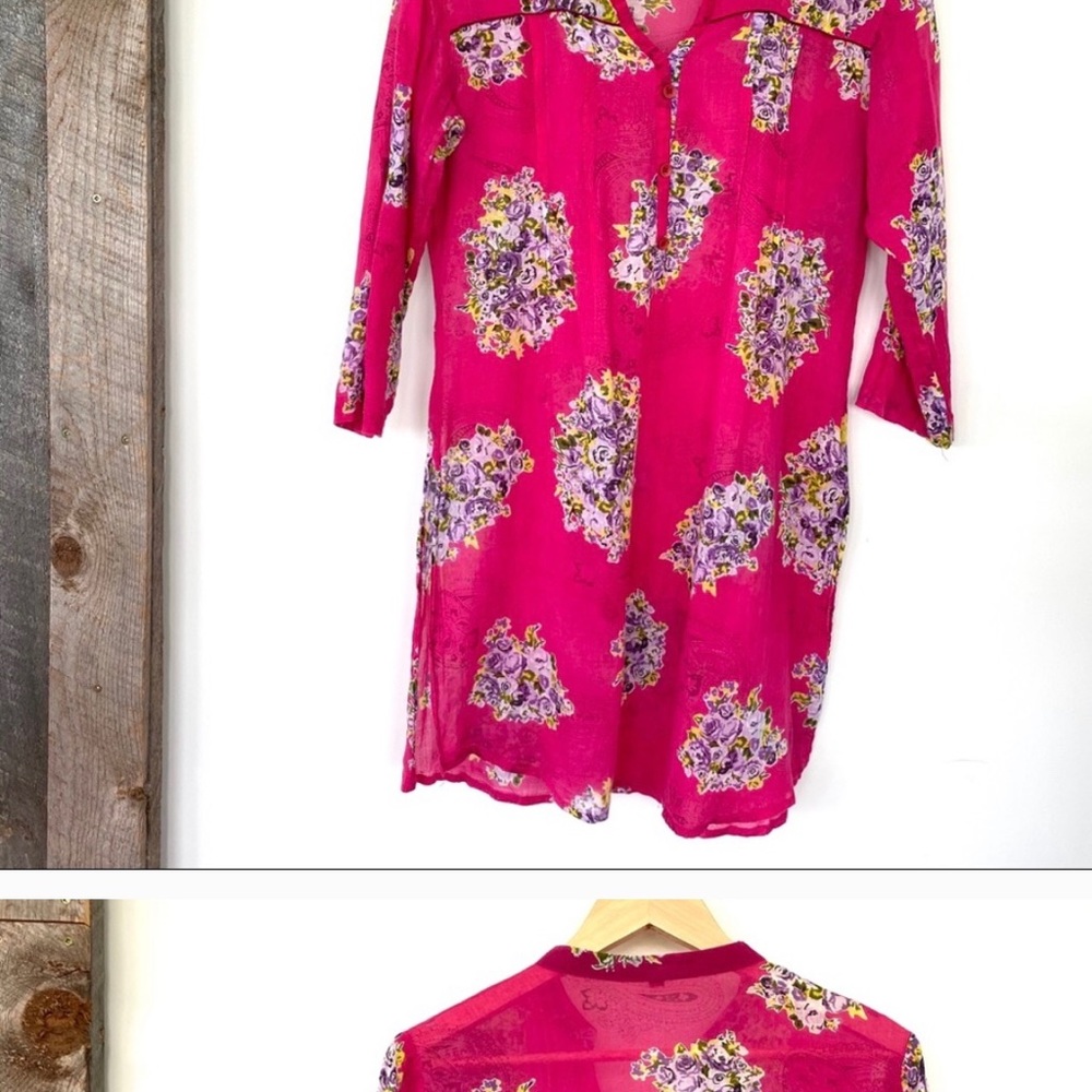 Cotton print tunic top